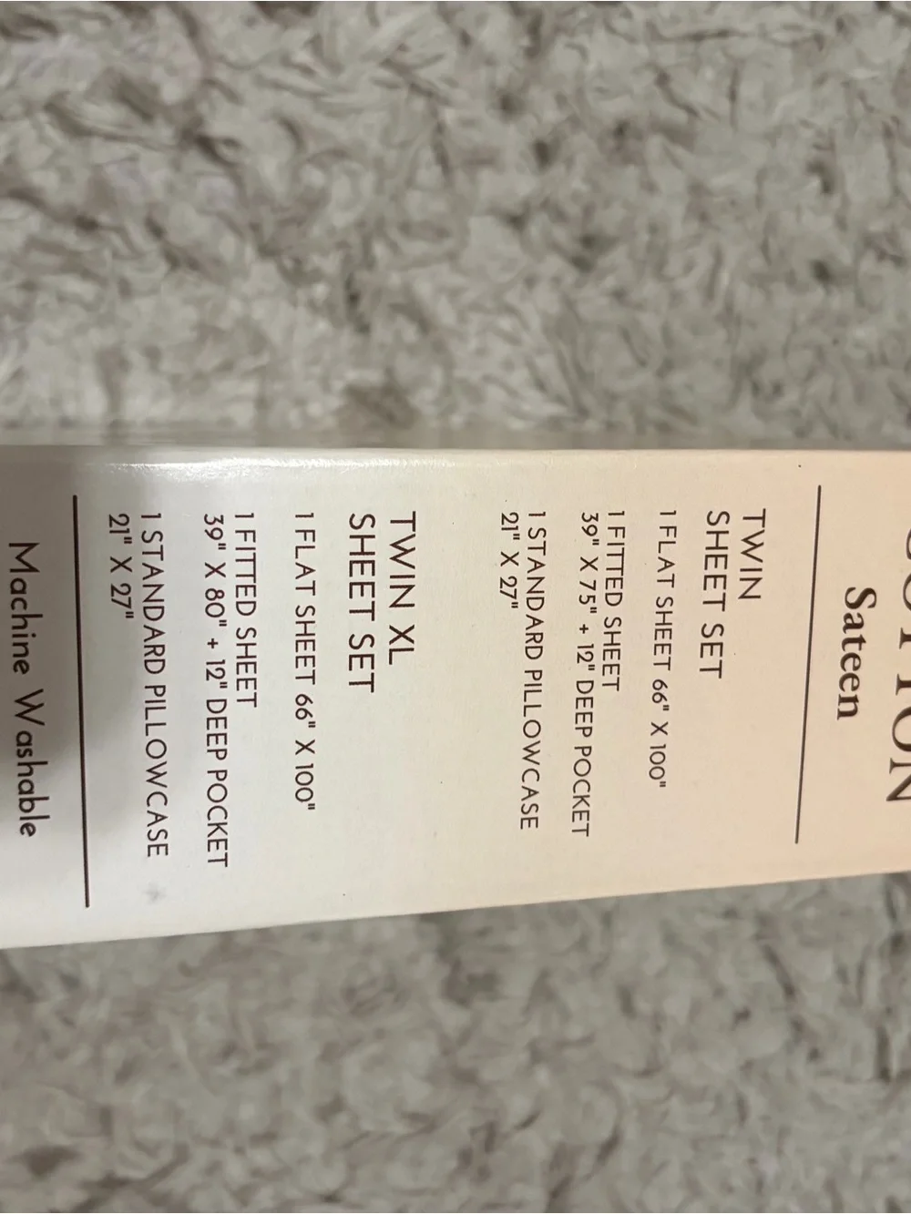 White/Grey Twin/Twin XL Sheet Set